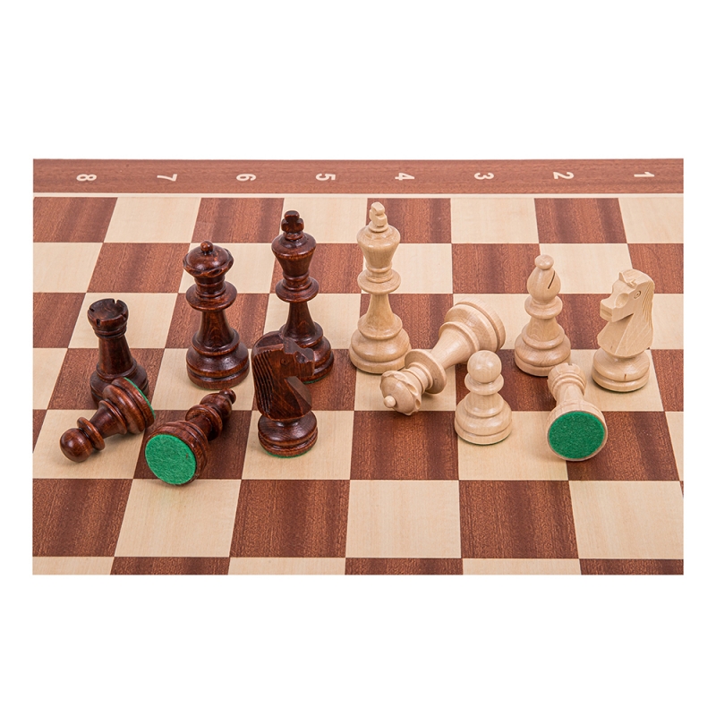 6 MAHAGONI Schachfiguren Holz Schachbrett SQUARE Pro Schach Set Nr 