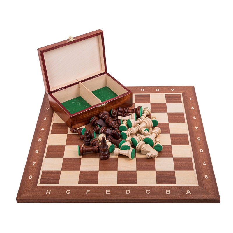 SQUARE 6 Pro Schach Set Nr Schachfiguren Holz MAHAGONI Schachbrett 