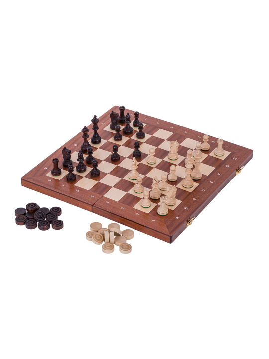 SQUARE - Chess + Checkers - L - Mahogany - Online Chess Shop