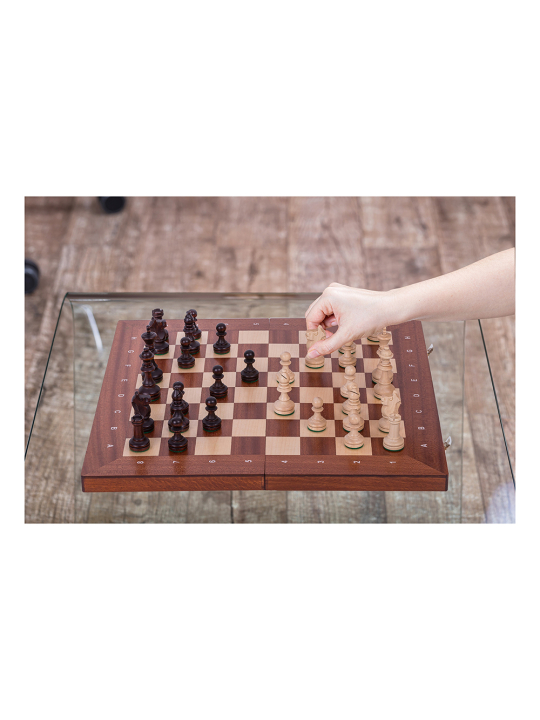 SQUARE - Chess + Checkers - L - Mahogany - Online Chess Shop