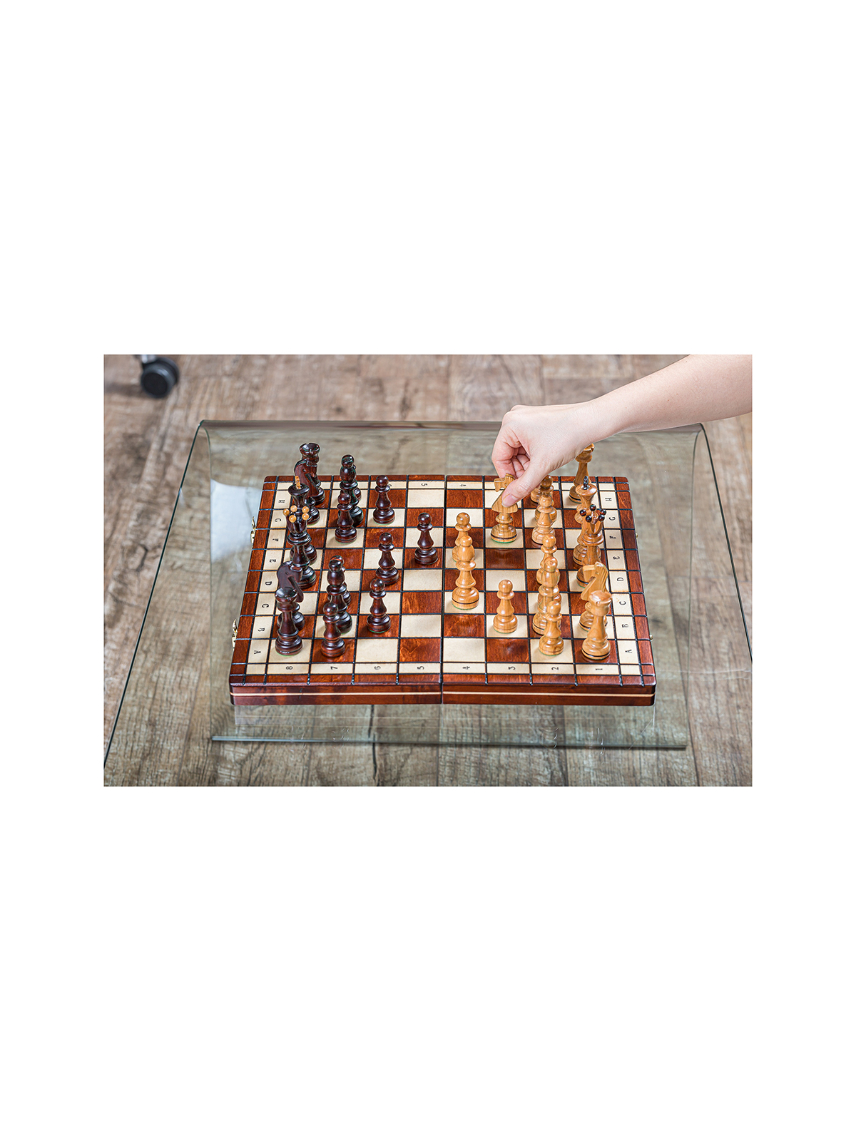 SQUARE - Schach aus Holz - Senator II - 40 x 40 cm