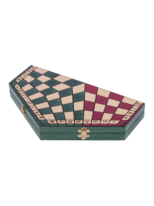 SQUARE - Wooden Chess Set for 3 Players - Big