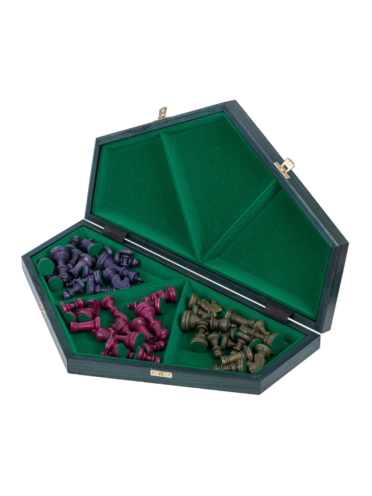 SQUARE - Echecs en bois pour 3 personnes - Grande