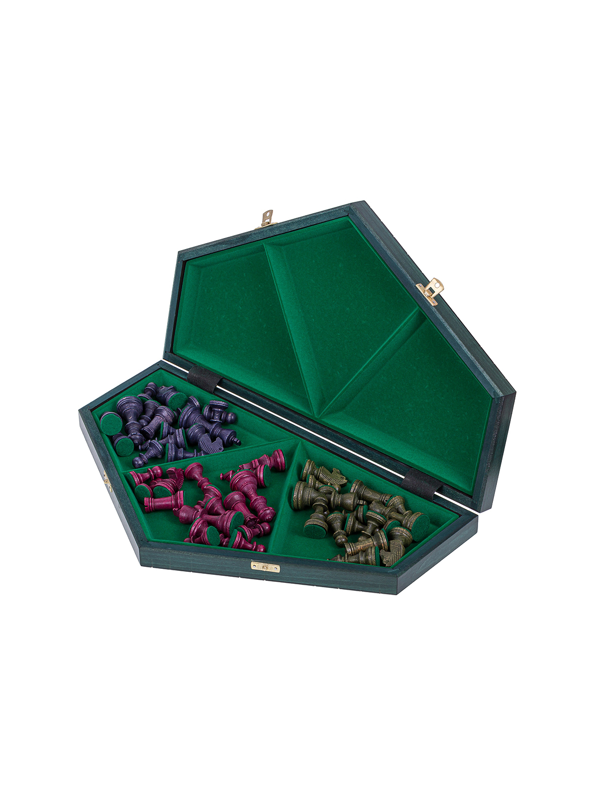 SQUARE - Echecs en bois pour 3 personnes - Grande