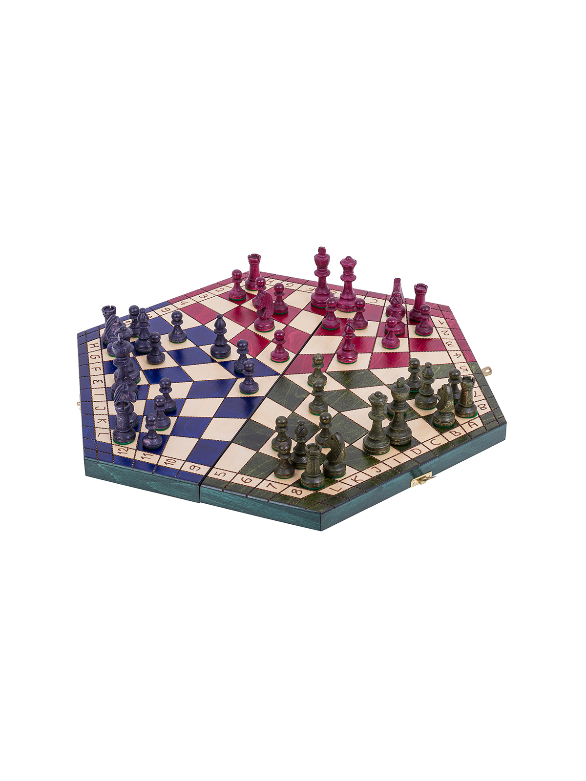 SQUARE - Ajedrez de madera para 3 personas - Grande