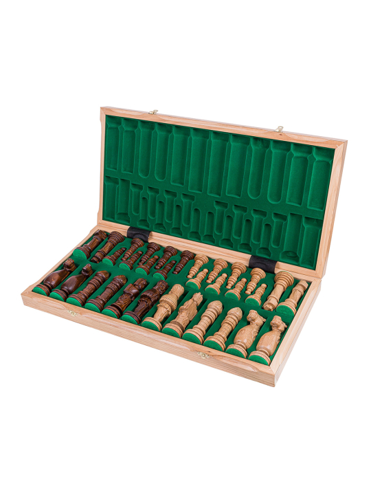 SQUARE - Wooden Chess Set SPAIN - Oak - Carved