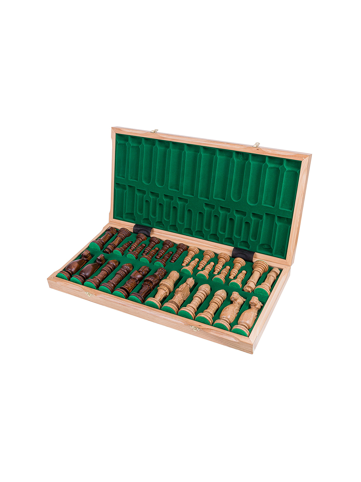 SQUARE - Wooden Chess Set SPAIN - Oak - Carved