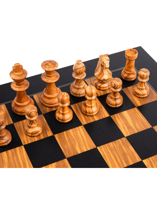 SQUARE - Boutique déchecs - Noire Olive Deluxe - Jeu d'échecs