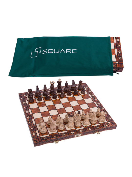 SQUARE - Echecs en bois Imperator + Sac