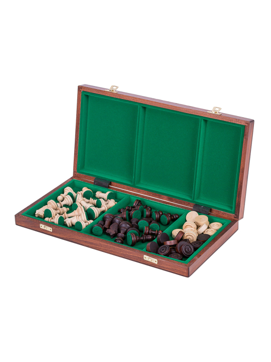 SQUARE - Chess + Checkers - XL- Mahogany - Online Chess Shop