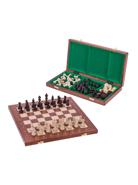 SQUARE - Schach + Dame - XL aus Holz  - Professiona Schach Shop