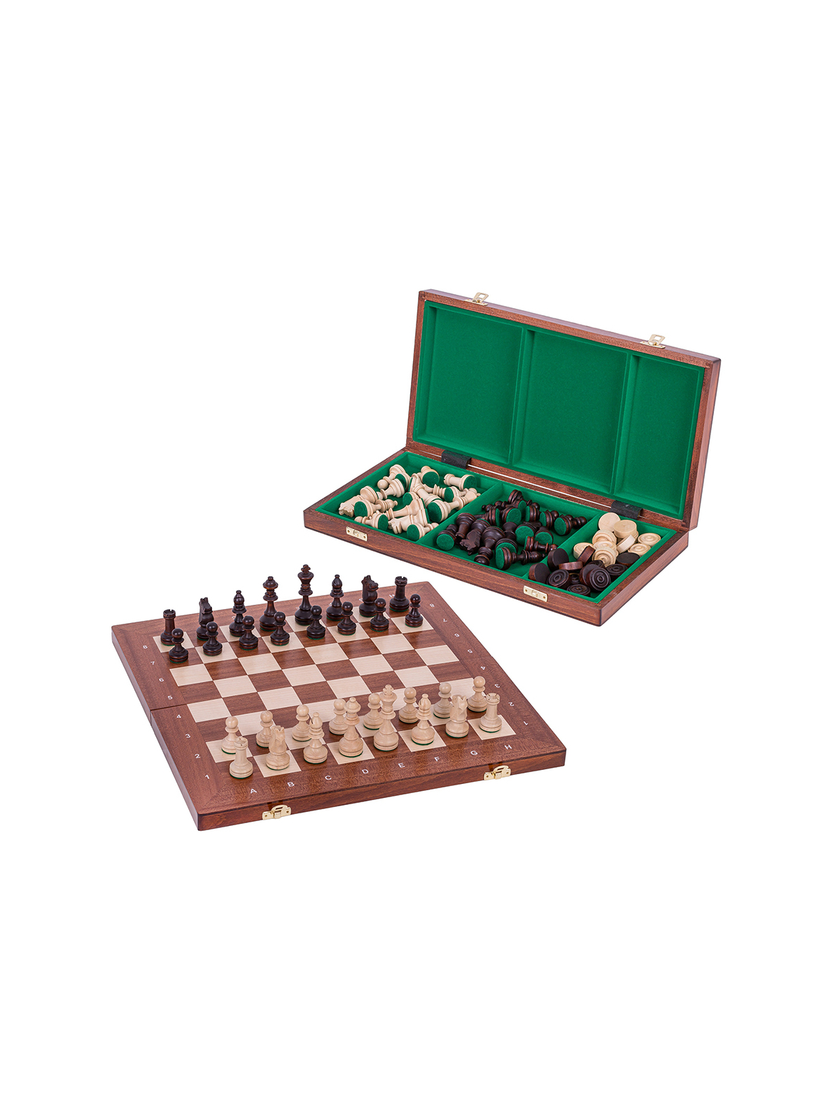 SQUARE - Chess + Checkers - XL- Mahogany - Online Chess Shop