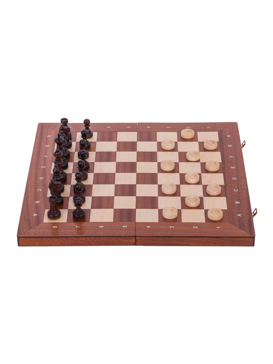 SQUARE - Chess + Checkers - XL- Mahogany - Online Chess Shop