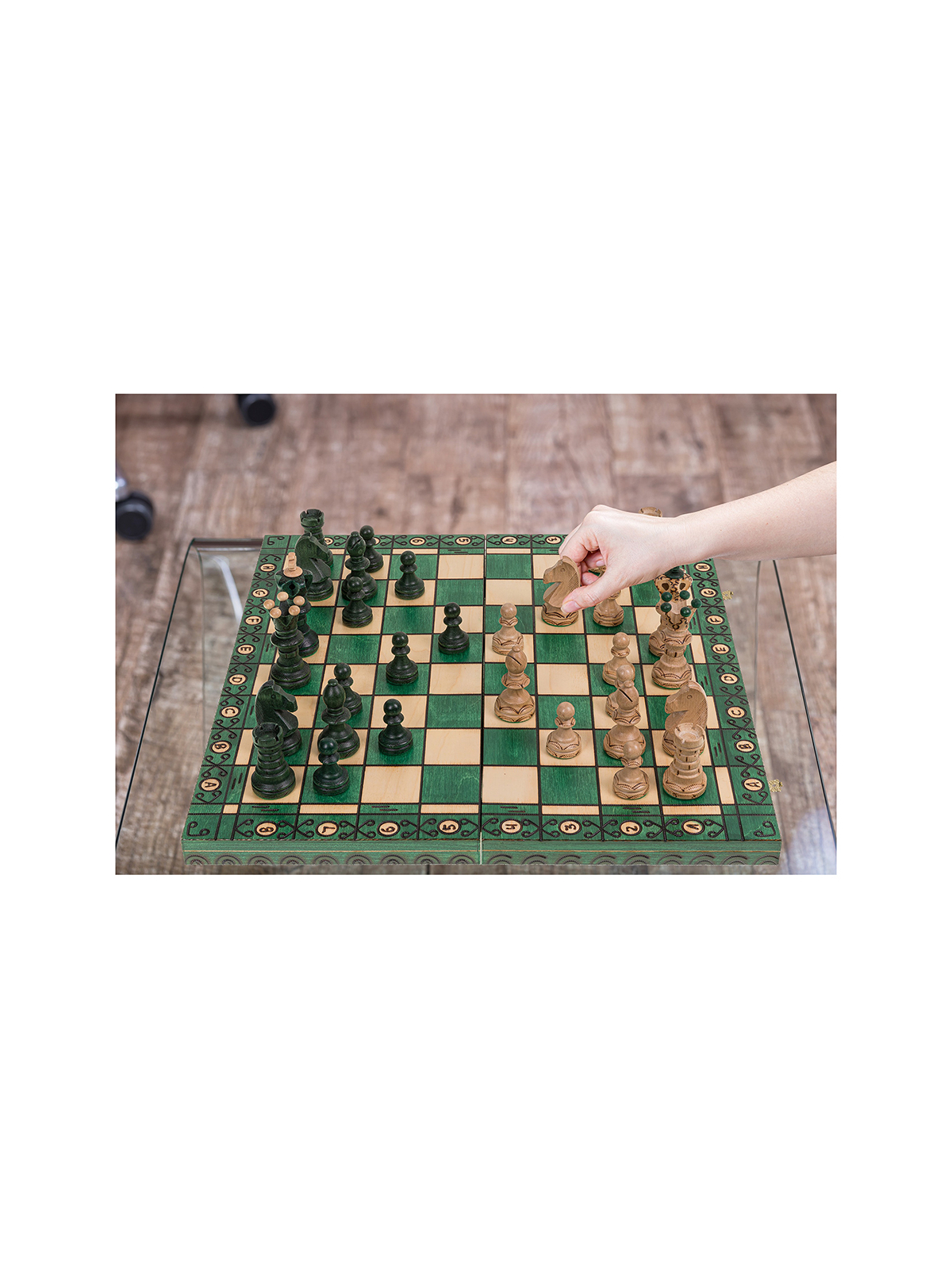SQUARE - Wooden Chess Set Ambasador Green