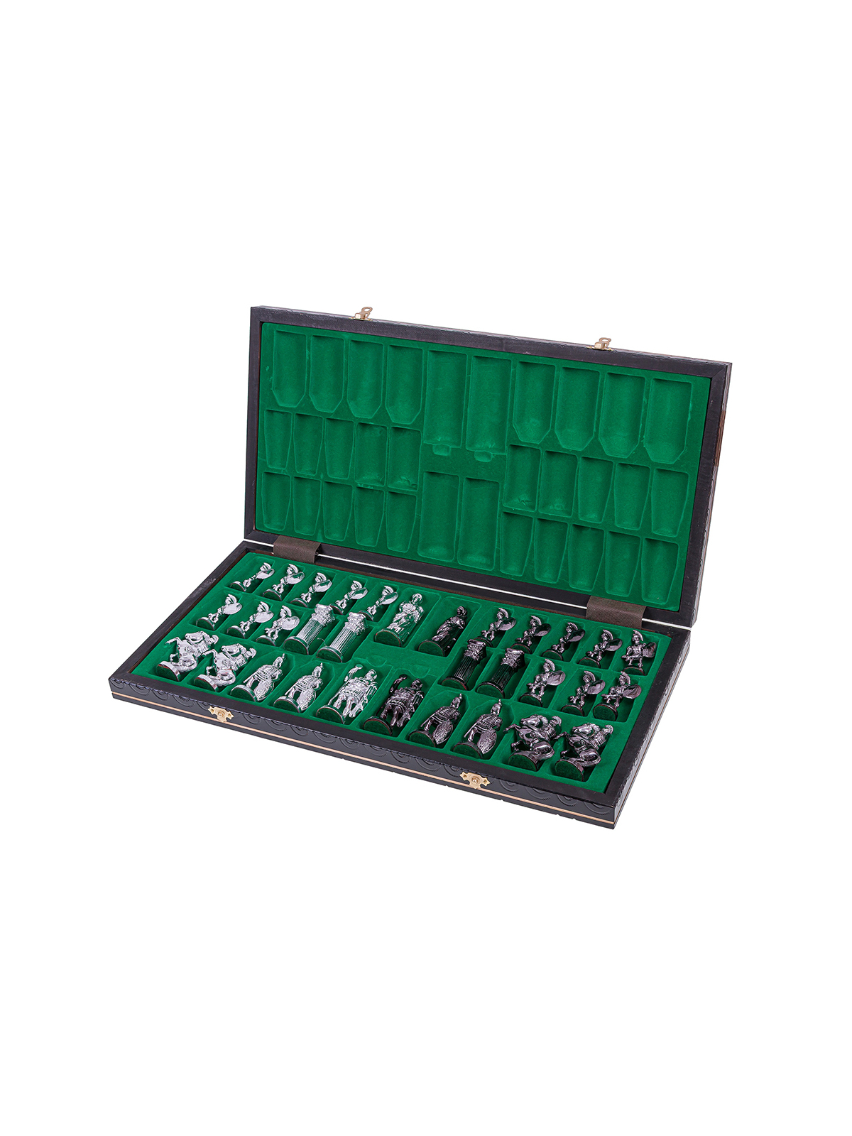 SQUARE - Wooden Chess Set Roman - Silver Edition - Online Chess Shop