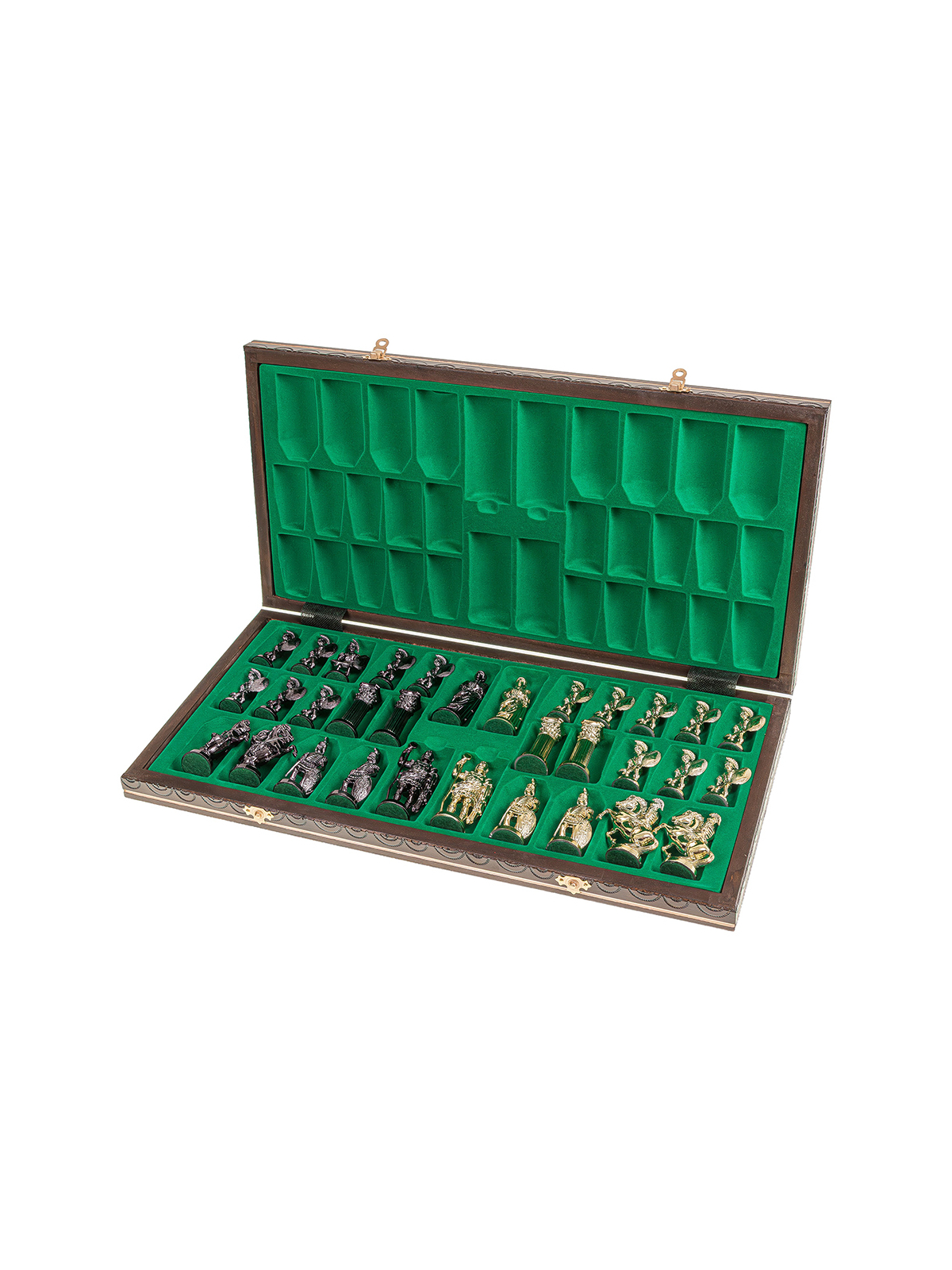 SQUARE - Wooden Chess Set Roman - Gold Edition - Online Chess Shop