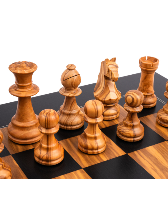 SQUARE - Boutique déchecs - Noire Olive Deluxe - Jeu d'échecs