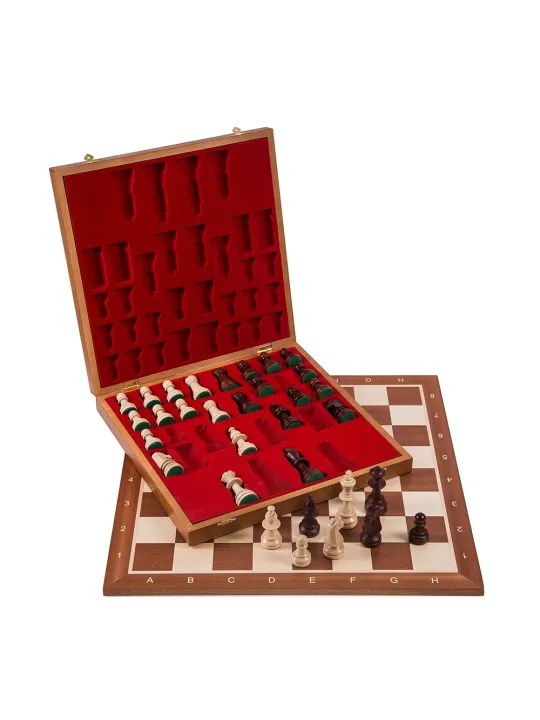 Pro Schach Set Nr 6 FRANKREICH Schachbrett  & Schachfiguren aus Holz SQUARE 