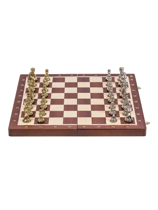 Schach Turnier Nr. 4 - Mahagoni / Metall